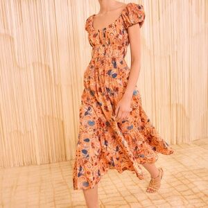 Ulla Johnson Paloma Cap Sleeve Midi Dress